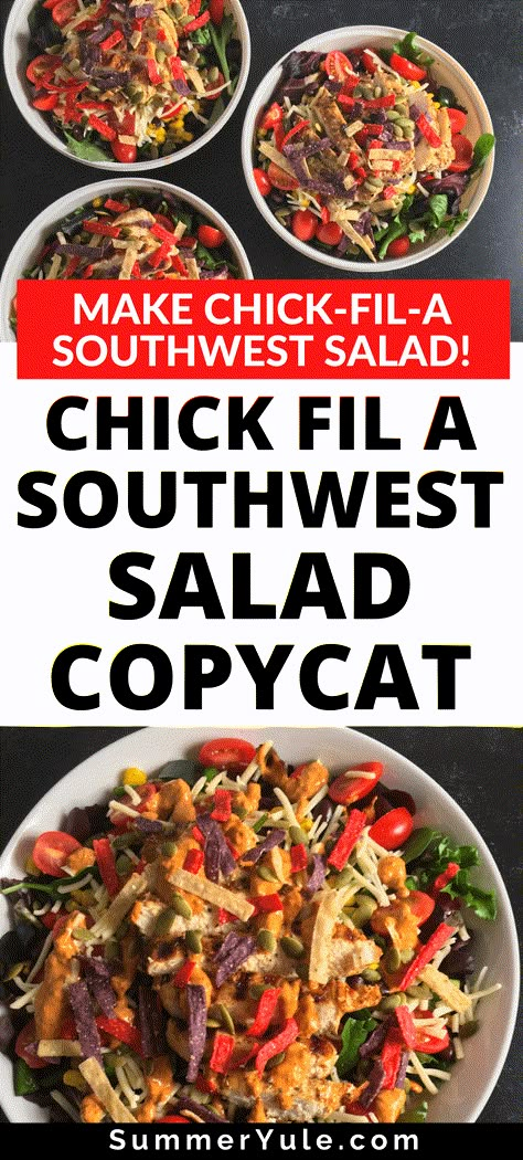 Spicy Southwest Salad Dressing, Southwest Salad With Chicken, Chic Fil A Cobb Salad Recipe, Salsa Dressing For Salad, Chickfila Southwest Salad Recipe, Optavia Dressing Recipes, Copycat Chick Fil A Chicken Salad, Chic Fil A Southwest Salad Recipe, South West Salad Recipes