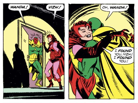 Wanda And Vision Comics, Wanda X Vision, Wanda Fanart, Vision Marvel Comics, Vision Comic, Marvel Couples, Wanda Vision, Marvel Characters Art, Comic Book Panels