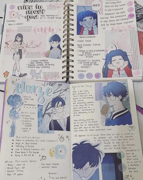 Webtoon Journal, April Aries, Homemade Journal, Anime Journal, Kpop Journal, Journal Spreads, Bullet Journal Design Ideas, Journal Themes, Bullet Journal Spread