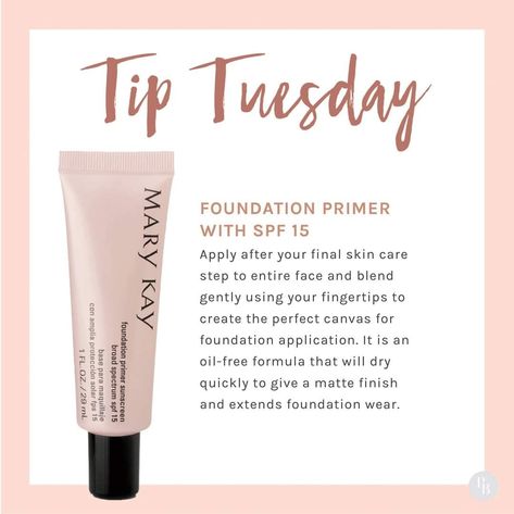 Dash Out The Door Look Mary Kay, Mary Kay Products Skin Care, Mary Kay Marketing Ideas Social Media, Mary Kay Tip Tuesday, Mary Kay Primer, Mary Kay Marketing Ideas, Mary Kay Foundation Primer, Mary Kay Flyers, Mary Kay Tips