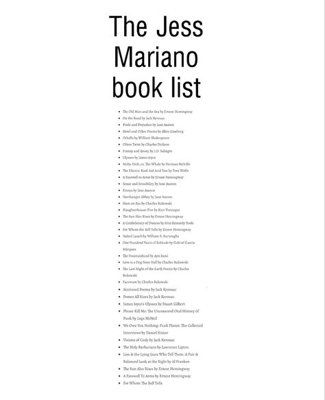 Every book Jess Mariano (from Gilmore Girls) has read during the show. Fun fact: Milo read these book between sets :) Books Rory Gilmore Would Read, Rory Gilmore Tbr, All The Books Rory Gilmore Read, Jess Mariano Books List, Gilmore Book List, Books That Rory Gilmore Read, Gilmore Girls Reading List, Jess Mariano Book List, Gilmore Girls Book List