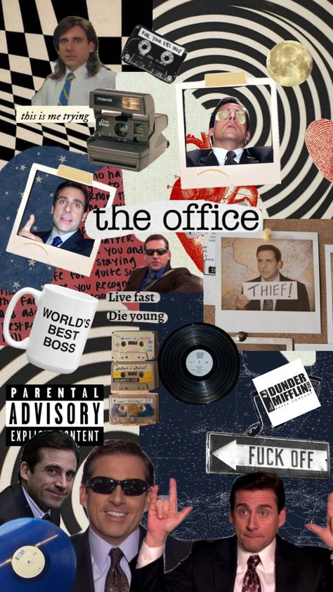 #theoffice #michealscott #boss #love #vintage #collage #moodboard #aesthetic #shuffles #shufflesapp The Office Phone Wallpaper, Notion Header, Best Of The Office, Mundo Hippie, The Office Characters, Collage Moodboard, Aesthetic Shuffles, The Office Show, Dental Fun