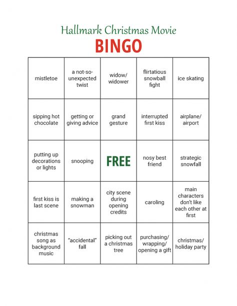 If you love Hallmark Christmas movies and like to have a little fun while you watch, grab your dauber (or a highlighter) and enjoy these Bingo cards! Hallmark Bingo Cards, Hallmark Movie Bingo, Hallmark Bingo, Hallmark Christmas Movie Bingo, Christmas Movie Bingo, Christmas Drinking Games, Movie Bingo, Bingo Sheets, Christmas Drinking