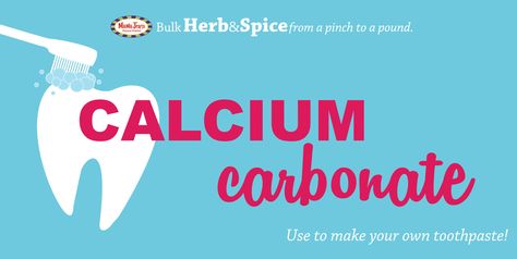 Calcium. You know it’s a beneficial mineral – essential even. Maybe you’ve seen the jar of powdered calcium carbonate in our bulk herb and spice department, somewhere between ca and cardamom. But what on earth to do with the stuff? Make Your Own Toothpaste, Bulk Herbs, Tooth Powder, Natural Toothpaste, Homemade Cleaning Products, Diatomaceous Earth, Healthy Bones, Calcium Carbonate, The Jar