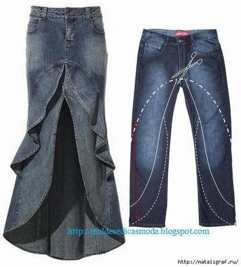 How To Make Skirt From Old Jeans, Jeans Diy Skirt, How To Sew Jeans To Fit, Skirt From Jeans Diy, Jeans To Skirt Diy, Transform Jeans, Upcycle Jeans Skirt, Diy Jean Skirt, Jeans Into Skirt