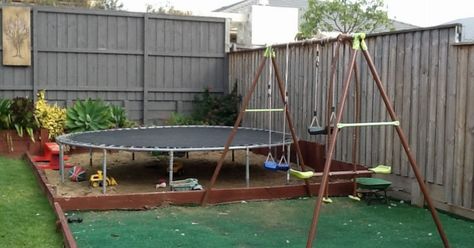 What to use as trampoline base | Hometalk Amazing Landscaping Ideas, Backyard Trampoline, Teen Bedroom Designs, Childs Play, Two Boys, Backyard Play, Backyard Farming, What To Use, Backyard Retreat