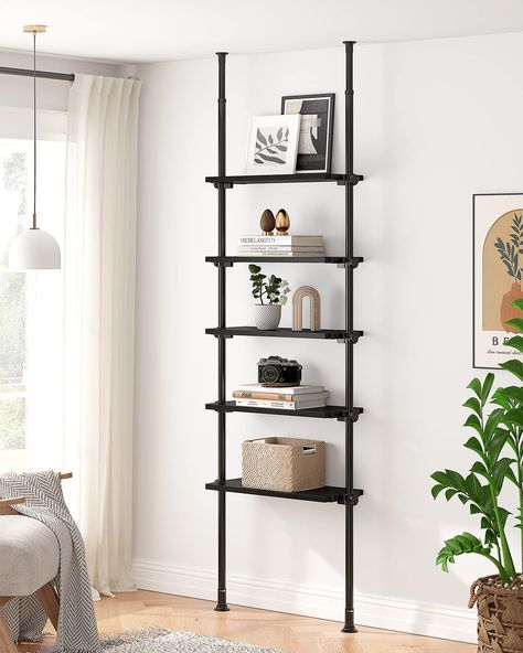 Pipe Bookshelf, Narrow Bookshelf, Industrial Bookshelf, Industrial Bookcases, Wall Mounted Bookshelves, Open Bookshelves, Ladder Bookshelf, Tall Bookcases, Appartement Design