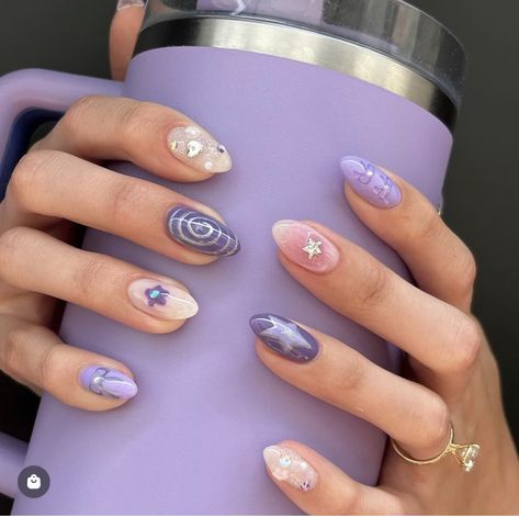 Birthday Nails Inspo, Purple Chrome Nails, Concert Nails, Purple Chrome, Amazon Beauty, Hello Nails, Hippie Nails, Chrome Nail, Blush Nails