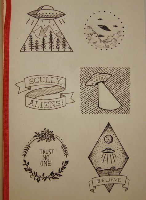 x-files inspired designs Tatuagem Masculina Pequena, Some Drawings, Arte Doodle, Kunst Tattoos, Alien Tattoo, Harry Potter Tattoos, Small Quotes, Geniale Tattoos, Diy Tattoo