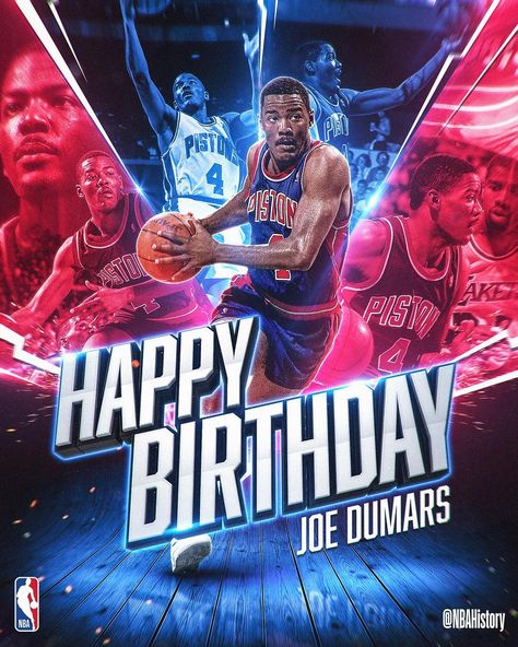 Ethan J - Sports Design🖌 (@ethanjdesign) posted on Instagram: “#Repost #design done for @nbahistory, Happy 55th Birthday to 2x Champ and Hall of famer Joe Dumars!” • May 24, 2018 at 7:58pm UTC Typography Quotes Inspirational, Joe Dumars, Happy 55th Birthday, Kun Khmer, Sports Edits, Sports Advertising, Adobe Photoshop Design, 55th Birthday, Wooden Street