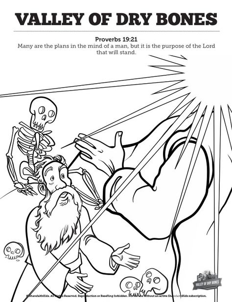 Coloring Pages will always be a Sunday School classroom favorite! Go ahead and give your kids what they want with these hand illustrated Ezekiel 37 Valley of Dry Bones kids Bible activities. Ezekiel Dry Bones, Valley Of Dry Bones, Creation Coloring Pages, Ezekiel 37, Bible Coloring Sheets, Youth Lessons, Sunday School Coloring Pages, Bible Activities For Kids, Dry Bones