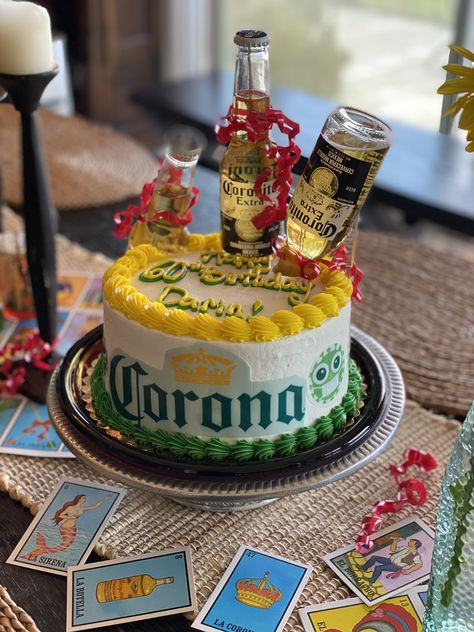 Celebrate during the Pandemic.. tongue in cheek! Used small Coronita bottles. 🍻 Tequila Birthday Cake For Men, Mini Alcohol Bottle Cake, Mini Liquor Bottle Cake, Don Julio Cakes, Corona Cake Beer, Small Cake, Celebration Cakes, Themed Cakes, Birthday Cake