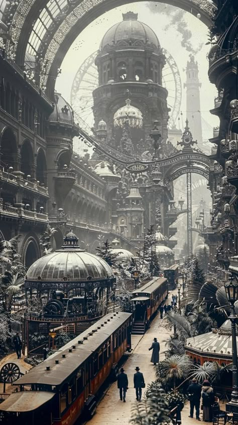 Steampunk City, Steampunk Artwork, Steampunk Aesthetic, Surreal Photos, Fantasy City, Fantasy Places, Steampunk Art, Retro Futuristic, Fantasy Art Landscapes