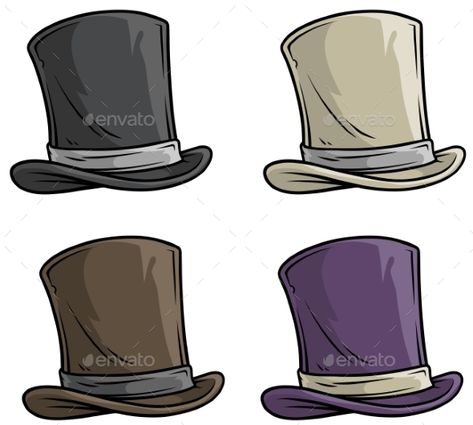 Cartoon Old Gentleman Top Hat Vector Icon Set #Top, #Gentleman, #Cartoon, #Hat Top Hat Sketch, Top Hat Illustration, Top Hat Drawing Reference, Top Hat Reference, Top Hats Diy, Gentleman Cartoon, Steampunk Cartoon, Hats Drawing, Top Hat Drawing