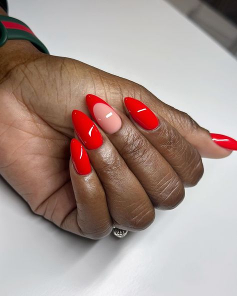 Happy Caturday 😪 #dovenailsbysharon #structuredmanicure Structured Gel Nails, Red Nails Black Women, Red Almond Nails Designs, Nails Black Women, Red Almond Nails, Types Of Nails Shapes, Almond Shaped Nails Designs, Hard Gel Nails, Chic Nail Art