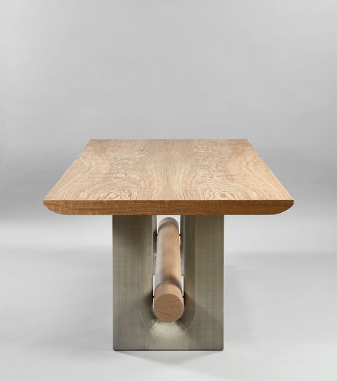 MIRAGE TABLE — Philippe Hurel - Designer of Fine Furniture Iron Table Legs, Deco Accessories, Console Shelf, Cc Furniture, Communal Table, The Mirage, Wooden Log, Lobby Interior, Accent Wall Bedroom