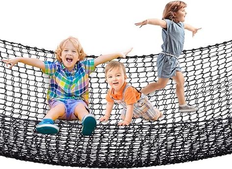 VEVOR Climbing Cargo Net, 6.6 x 10.5 ft Playground Climbing Cargo Net, Polyester Double Layers Cargo Net Climbing Outdoor w/ 500lbs Weight Capacity, Rope Bridge Net for Tree House, Monkey Bar, Black : Amazon.ca: Toys & Games Tree House Accessories, Kids Net, Playground Safety, Rope Bridge, Monkey Bar, Backyard Hammock, Climbing Holds, Cargo Net, Bar Black