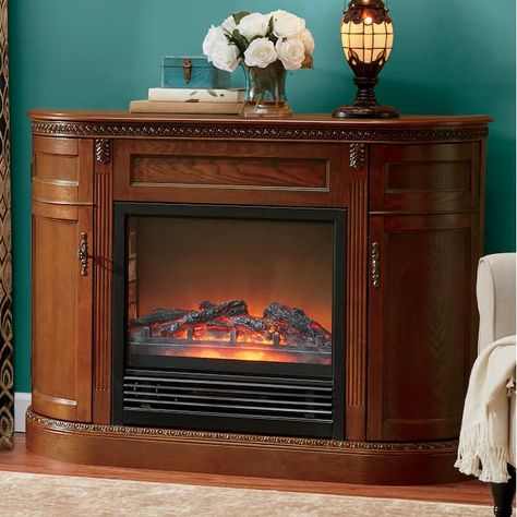 Signature Hand-Carved Fireplace | Seventh Avenue Modern Traditional Fireplace, Fireplace Country, White Electric Fireplace, Carved Fireplace, Fireplace Heat, Farmhouse Kitchen Remodel, Electric Fireplace Tv Stand, Country Door, Traditional Fireplace