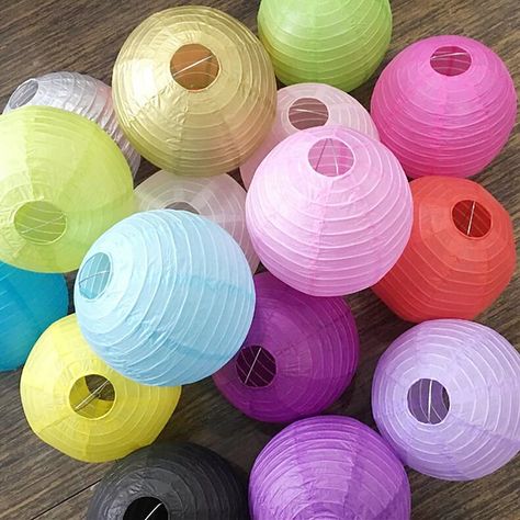 10pcs 25cm Round Chinese Paper Lanterns Birthday Wedding Decor Gift Craft DIY Lampion Hanging Ball Party Supplies 2023 - £ 17 Tissue Paper Lanterns, Pool House Decor, Festival Paint, Paper Lanterns Party, Paper Lanterns Wedding, Lantern Decor Wedding, Cheap Wedding Decorations, Chinese Paper Lanterns, Round Paper Lanterns