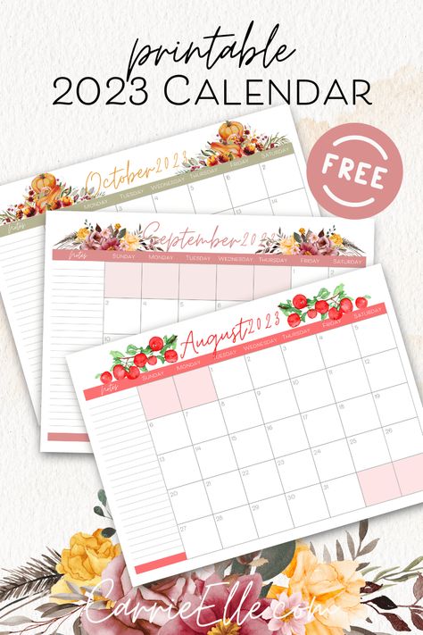 Calender Printables, Free Printable Calendar Templates, Floral Calendar, Table Calendar, Unique Planner, Printable Calendars, Cute Calendar, 2022 Calendar, Free Calendar