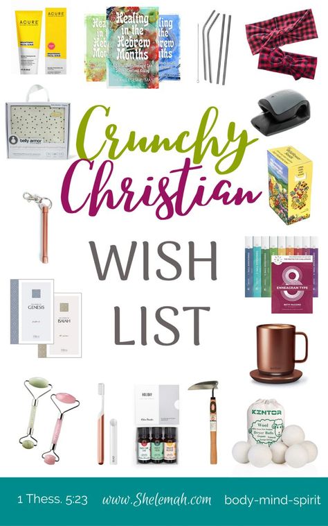 Everything the crunchy Christian lady on your list wants this Christmas! Healthy gift ideas for body, mind, and spirit that will satisfy her desire for organic and natural. #giftguide #wishlist #giftideas #healthyliving Crunchy Mom Gifts, Healthy Gift Ideas, Crunchy Moms, Healthy Gift, Youversion Bible, Biblical Inspiration, Unique Gifts For Women, Christmas Mom, Gift Guides