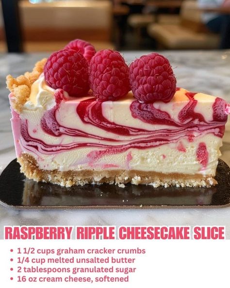 Raspberry Ripple Cheesecake Slice is an easy and quick healthy All Recipes keto dinner ideas recipes that you can cook if you like . In Tasty Recipes blog we No Bake Raspberry Swirl Cheesecake, Honey Butter Biscuits, Crust Designs, Lemon Raspberry Cheesecake, Cheesecake Slice, Raspberry Swirl Cheesecake, Raspberry Ripple, Raspberry Recipes, Classic Cheesecake