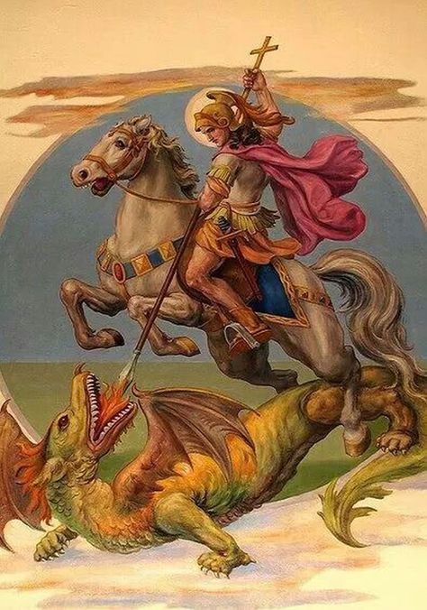 Saint George And The Dragon, Saint George's, San Michele, Christian Symbols, Biblical Art, Archangel Michael, Jesus Art, Saint George, Catholic Art