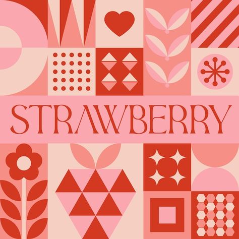 Fruits Graphic Design, Clean Graphic Design, Granola Packaging, Packaging Pattern Design, Berry Illustration, Bauhaus Pattern, Health App Design, Pattern Packaging, Berry Pattern