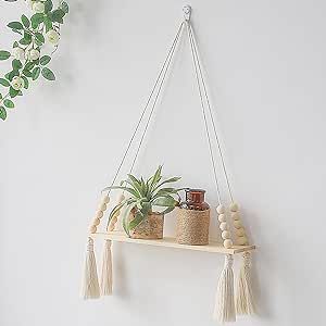 Sorority Dorm Room, Hanging Wood Shelf, Macrame Shelves, Hanging Potted Plants, Float Shelf, Tapestry Flower, Hanging Rope Shelves, Macrame Hanging Shelf, Tapestry Macrame