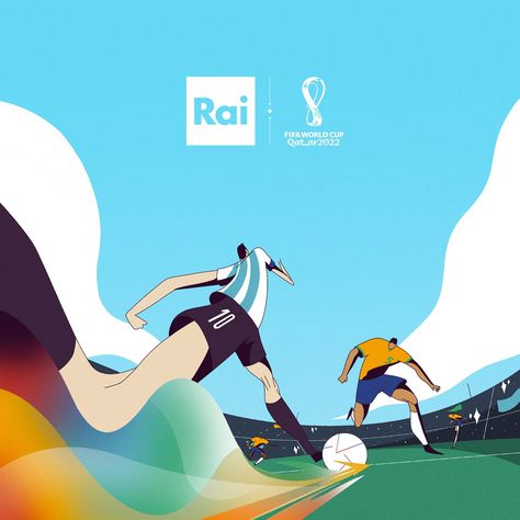 RAI FIFA World Cup 2022 World Cup Poster, Football Players Names, Cup Illustration, Football Cups, Illustration Advertising, Popular Sports, World Cup 2022, Fifa World Cup, Football Players