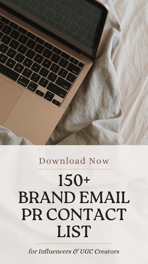 Brand Email List for UGC Creators and Influencers - pdf with 150+ Brand Contacts, UGC Brands List Pr List, Ugc Creators, Ugc Content, Email Branding, Content Creators, Email List, Content Creation, Beauty Fashion, Influencer