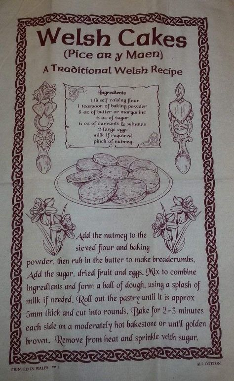 Welsh Cake Recipe, Tea Towel Recipe, Welch Cakes Recipe, Welsh Christmas Traditions, Welch Cakes, Welsh Cookies, Welsh Traditions, Welsh Fashion, Welsh Cakes Recipe