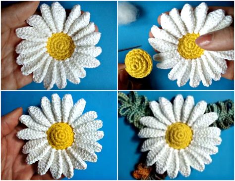 Crochet Chamomile Flower Step By Step Crochet Chamomile, Flower Step By Step, Chamomile Flower, Crochet Dreamcatcher, Crochet Flowers Easy, Crochet Daisy, Crochet Teddy Bear, Crochet Sunflower, Hand Embroidery Flowers