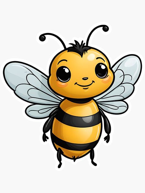 Beautiful bee sticker Bee Cartoon Images, Honeybee Drawing, Bees Stickers, Bee Doodle, Bumble Bee Clipart, Bumble Bee Cartoon, Happy Easter Clipart, Baby Room Artwork, Honey Bee Art