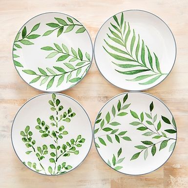 Diy Keramik, Plate Painting, Ceramic Cafe, Diy Pottery Painting, Appetizer Plates Set, Ceramic Decoration, Table Ware, Leaf Designs, Pottery Painting Designs