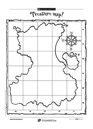 Ask children to plot where the treasure is buried on this outline map. Make Your Own Treasure Map, Pirate Map Craft, Treasure Map Template, Island Shapes, Pirate Theme Classroom, Pirate Unit, Pirate Week, Pirate Classroom, Pirate Activities