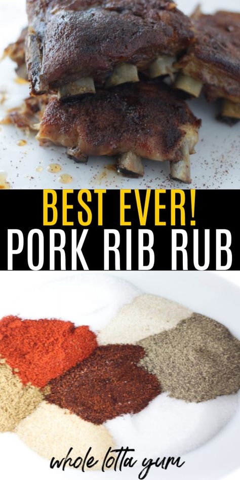 Easy rib rub recipe that's a dry rub for either oven baked ribs, smoked ribs, or instant pot ribs. Sugar free recipe to make keto ribs and low carb ribs. Easy Rib Rub, Low Carb Ribs, Pork Rib Rub Recipe, Keto Ribs, Rub For Pork Ribs, Instant Pot Ribs, Rib Rub Recipe, Sugar Free Recipe, Easy Ribs