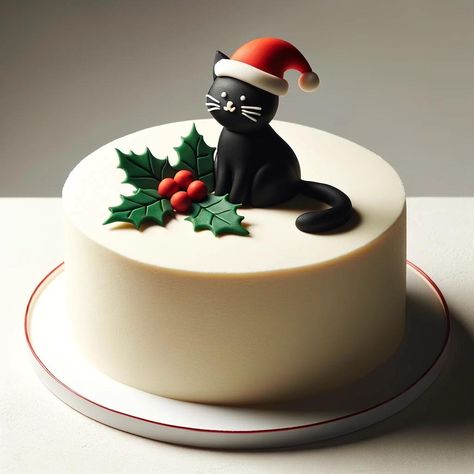 Cat Cakes, Xmas Cake, Cat Cake, Black Cats, Cake Inspiration, Christmas Cake, Christmas Cats, Beautiful Cakes, Panther