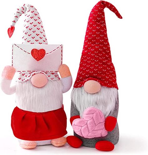 Amazon.com: Ndeno 2PCS Valentines Day Gnome Plush Decorations, Handmade Scandinavian Tomte - Valentines Christmas Home Tabletop Elf Gnomes Decor Ornaments - Sweet Valentines Gift(Valentine‘s Day) : Home & Kitchen Swedish Tomte, Heart Envelope, Gnome Ornaments, Handmade Valentine, Sweet Valentine, Valentines Party, Romantic Valentine, Valentines Day Decorations, Valentine Day Love