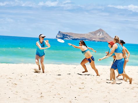 Play Ultimate Frisbee in the Sun and Sand at Sherwood Beach Family Olympic Games Beach, People Having Fun At The Beach, People Playing Volleyball On The Beach, Sand Volleyball, Olympic Swimmers, Ultimate Frisbee, Beach Sports, Beach Homes, Beach Activities