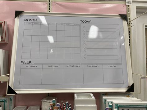 Aesthetic White Board, Calendar White Board, Whiteboard Calendar, Fridge Organization, Weekly Calendar, Office Inspo, Office Set, Daily Planner Template, Project Planner