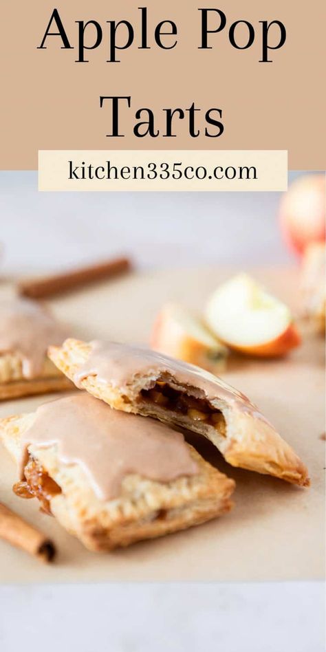 Apple Pop Tarts have a buttery, flaky pie crust that is filled with a tart cinnamon apple filling and topped with a sweet cinnamon glaze. This homemade pop tart recipe is a perfect fall breakfast, brunch, or just a sweet treat! Diy Pop Tart, Apple Pie Pop Tarts, Apple Pop Tarts, Homemade Pop Tarts Recipe, Apple Pie Pops, Poptart Recipe, Apple Pop, Apple Tart Recipe, Pumpkin Spice Donut