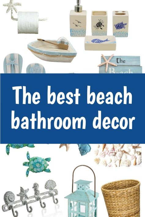 Beach Bathroom Decor Ideas, Small Beach Bathroom Ideas, Small Beach Bathroom, Rustic Beach Bathroom, Beach Theme Bathroom Ideas, Beach Bathroom Ideas, Beach Themed Bathroom Decor, Beach Themed Bathroom Ideas, Seashell Bathroom Decor