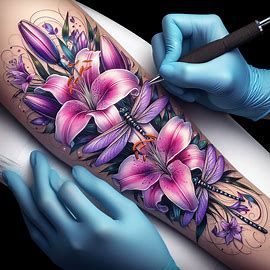 Should Tattoos For Women Unique, Beautiful Colorful Tattoos, Women Leg Sleeve Tattoo Ideas Flowers, Tattoo For Hands Women, All Tattoos For Women, Color Tattoo Ideas Female, Tattoo Women Hand, Tattoos With Color, 3d Flower Tattoos