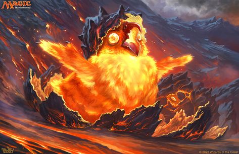 ArtStation - Phoenix Chick - Magic the Gathering Dnd Creatures, Creature Artwork, Dnd Monsters, Mystical World, Fantasy Creatures Art, Fantasy Monster, Creature Concept, Magical Creatures, Fantasy Artwork