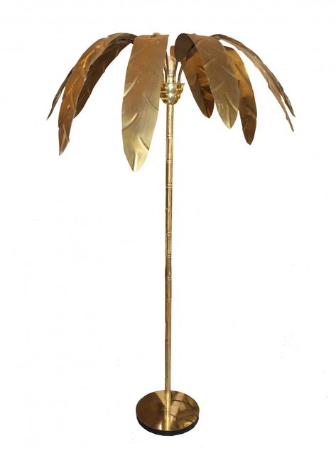 Italian Palm Tree Uplighter, 1970s Address Planter, Palm Tree Lights, Iron Rose, Standing Lamps, Lamps Floor, Dream Office, Gold Tree, Overhead Lighting, White Room