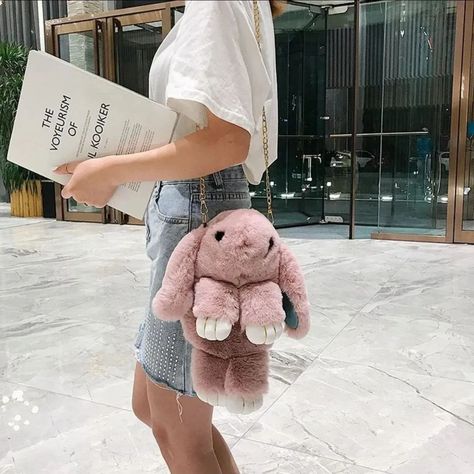 Women Sling Bags, Girls Gift Ideas, Bags Korean, Womens Sling Bag, Trendy Bags, Kids School Backpack, Rabbit Design, Shoes Cute, Shoulder Sling