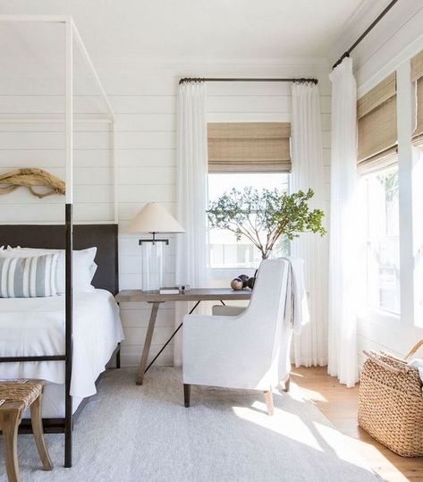 Bedroom Makeover Ideas, Farmhouse Window Treatments, Window Treatments Bedroom, Farmhouse Windows, Urban Farmhouse, Farmhouse Remodel, Farmhouse Master, Curtain Ideas, Bedroom Windows