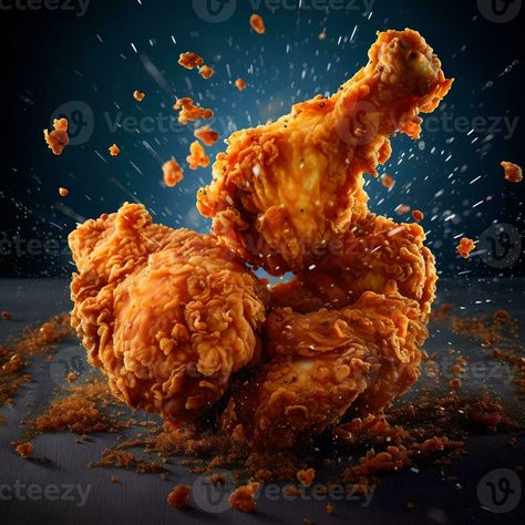 Fried Chicken AI Generated Fried Chicken Design, Chicken Aesthetic Food, Fried Chicken Box Packaging Design, Fried Chicken Aesthetic, Fried Chicken Photography, Fried Chicken Restaurant, Chicken Boxes, Burger Box, Chicken Images