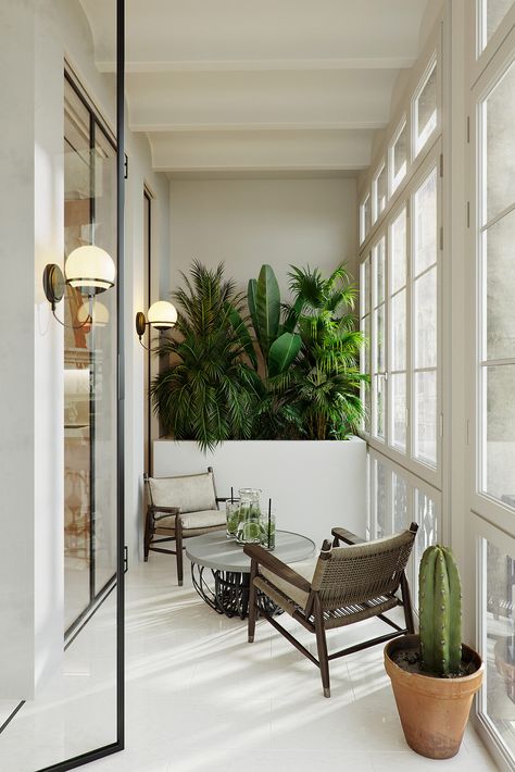 Breathing In Nature & Peace With Scandi-Boho Interiors Scandi Boho Interior, Ideas Terraza, Interior Balcony, Minimalist Dekor, Tiny Balcony, Small Condo, Scandi Interiors, Barcelona Apartment, Terrace Decor